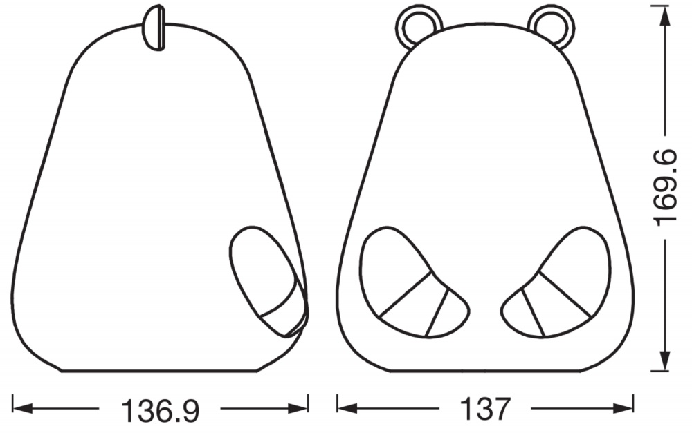 Ночник светодиодный Osram Nightlux Touch RGBW Bear USB-C 0,7 Вт белый