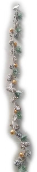 Гірлянда декоративна для дому 1,2м з кульками та шишками 