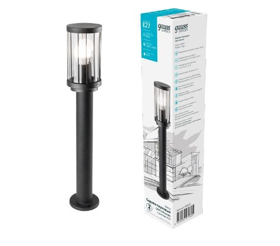 Стовпчик Gauss Vega 50 см E27 60 Вт IP54 антрацит GD023 