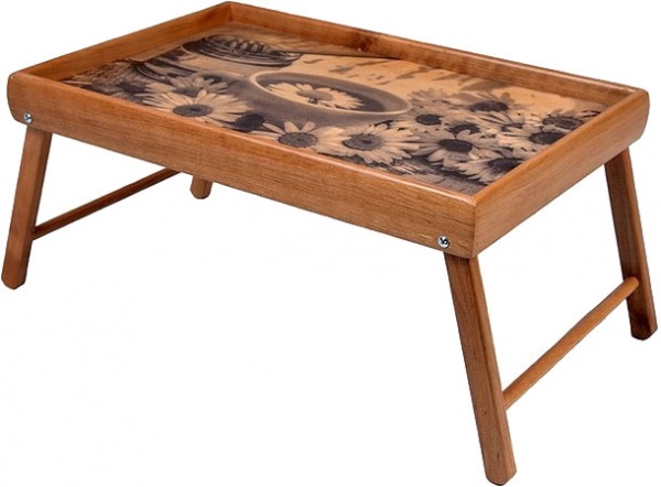 Поднос на складных ножках мини Ромашки 38,5x26x4 см