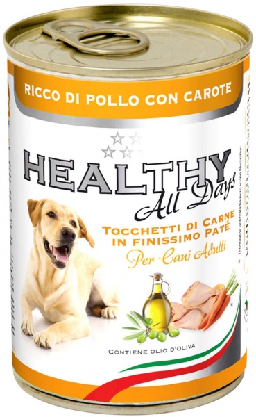 Корм Healthy All days паштет курица и морковь 400 г