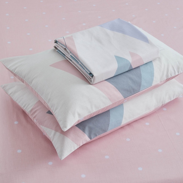 Комплект постельного белья Triangulo 2 бело-розовый La Nuit 