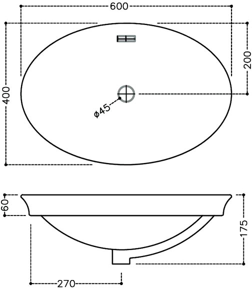 Умывальник Jaquar Solo 60x40 SLS-WHT-6601