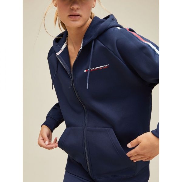 Джемпер Tommy Hilfiger FLEECE ZIP UP HOODY WITH TAPE S10S100361401 р. M темно-синий