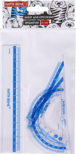 Набор для черчения прозрачный 15см TM NB Nota Bene