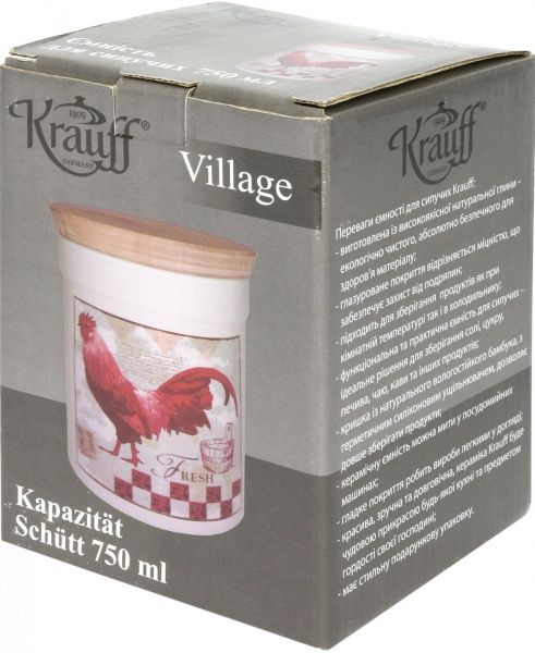 Банка для сыпучих Village 0,75 л 24-269-001 Krauff