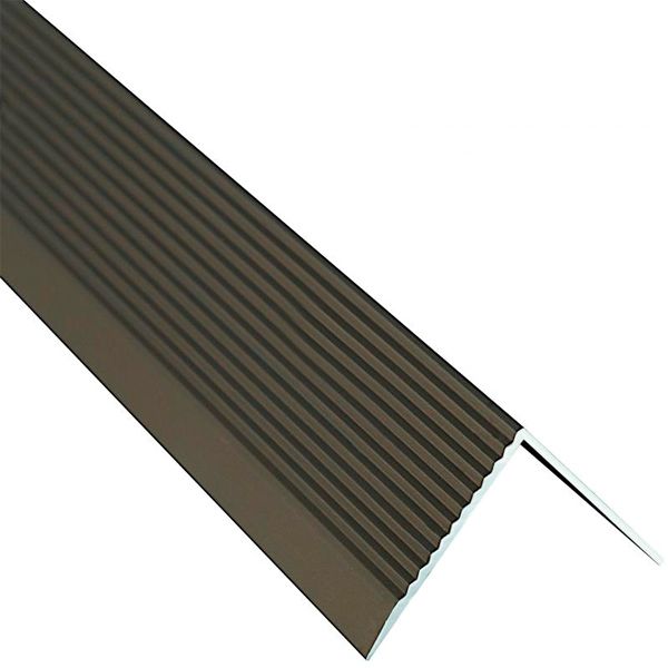 Поріжок алюмінієвий анодований Braz Line рифлений з отворами 30х30x900 мм бронза 