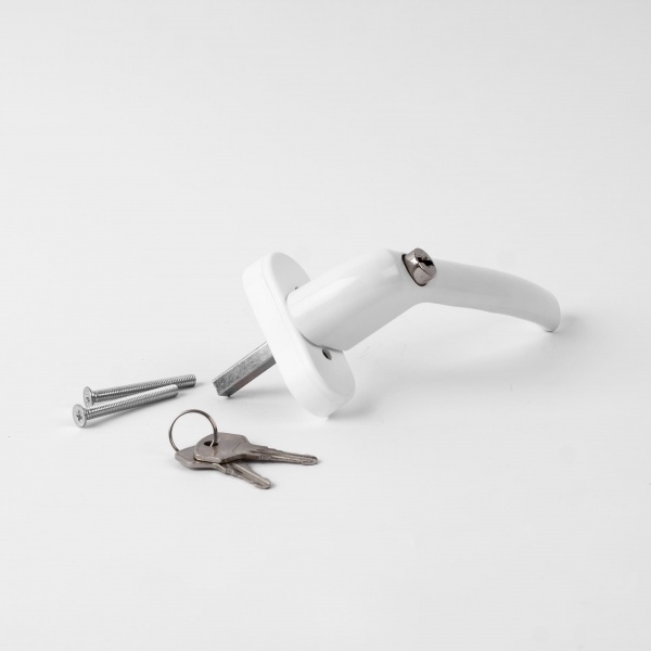 Ручка оконная кнопка-ключ ASTEX Kronos біла Ral 9016 WH 018/37 