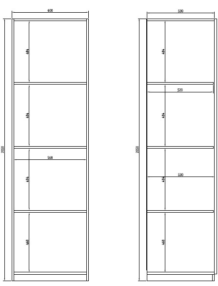 Шкаф Світ Меблів Solo с полками 2050х600х550 мм дуб сонома дуб сонома
