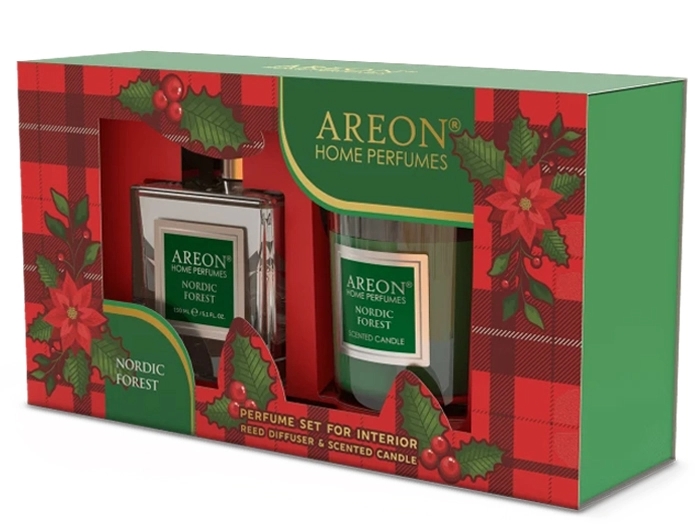 Набор Areon Home Perfumes 150 мл Северный лес + свеча