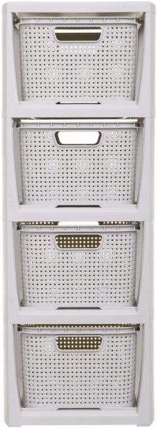 Комод пластиковий BranQ Rattan білий 642x240x295 мм