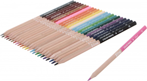 Набір кольорових олівців Nature 24 шт рожевий
