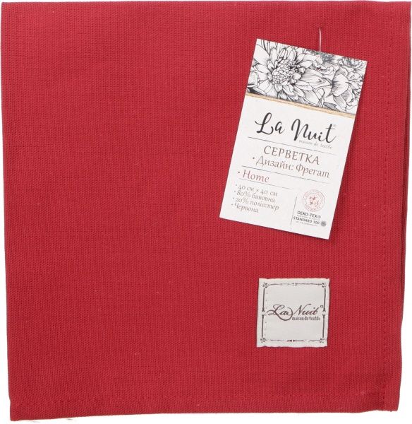 Серветка La Nuit Фрегат 40x40 см червоний 