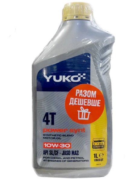Моторне мастило YUKO POWER SYNT 4T 1+1 10W-30 2 л