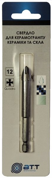 Свердло по склу A.T.T. та кераміці S4 12 мм