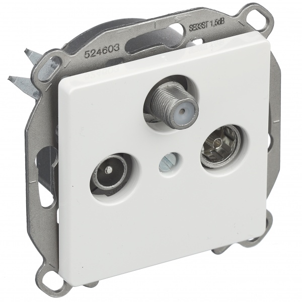 Розетка TV+R+SAT оконечная Siemens Line IP20 полярно-белый 5TG25482WH