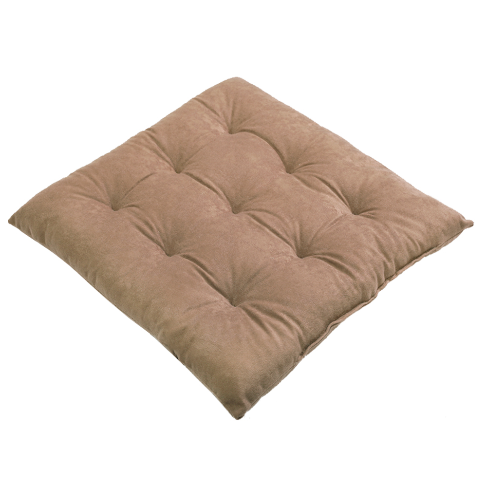 Подушка на стілець стьобана 9 закріпок коричневий Mira 06