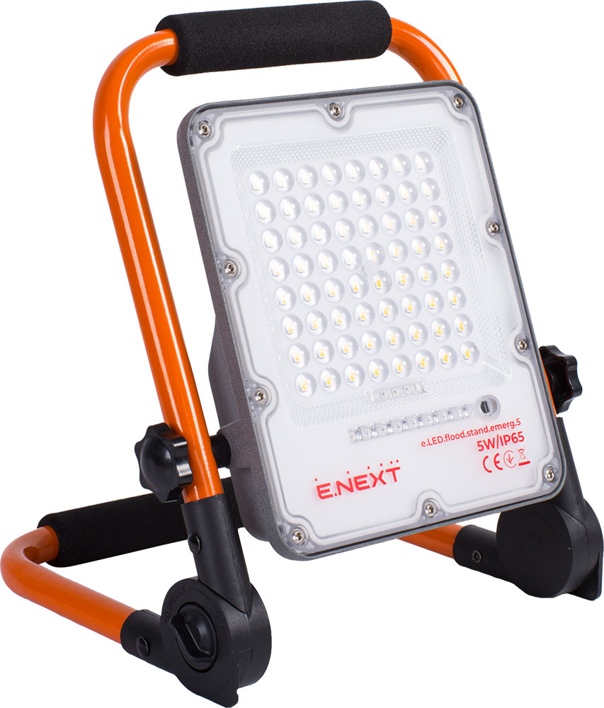 Ліхтар світлодіодний E.NEXT e.LED.flood.stand.emerg.5 помаранчевий