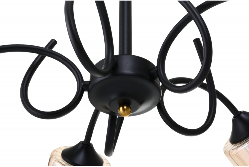 Люстра потолочная Sensio Scorpius 5x40 Вт E27 черный/дымчатый ALG-07517/5