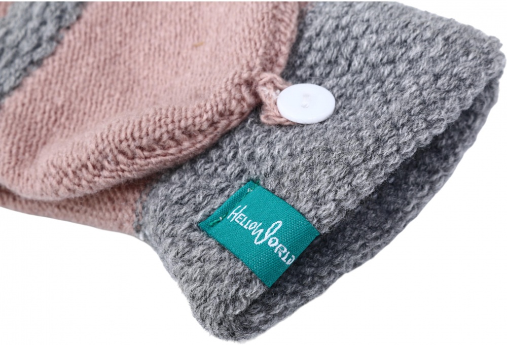 Рукавицы HW без пальчиков с откидной перчаткой для девочек р.12-14 /розовый