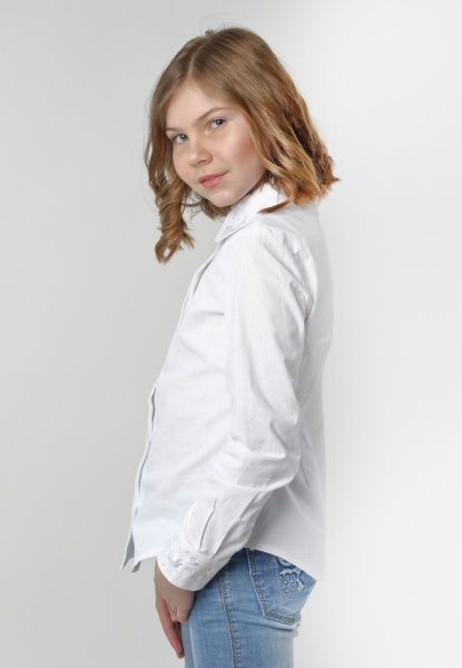 Блуза Гармонiя Классические цветы р.158 белый/белый 