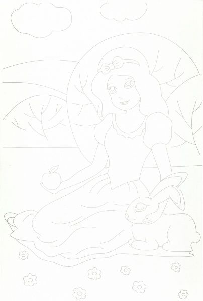 Холст на картоне с контуром Сказочные герои № 1 Rosa Talent 