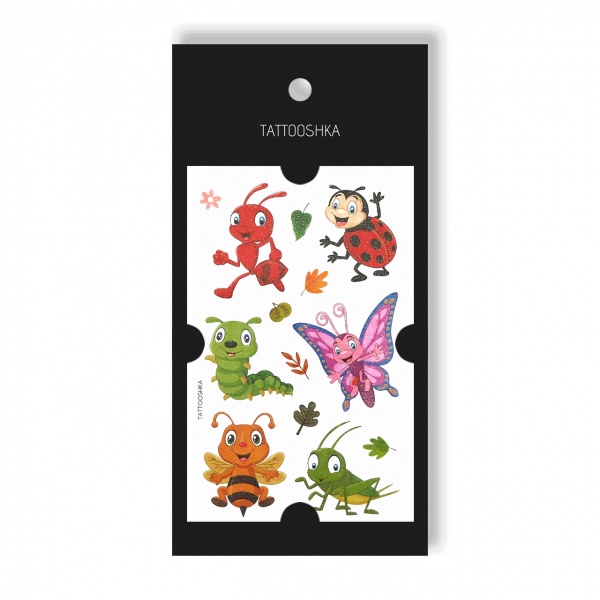 Временная татуировка Tattooshka Насекомые с блестками WS-E047