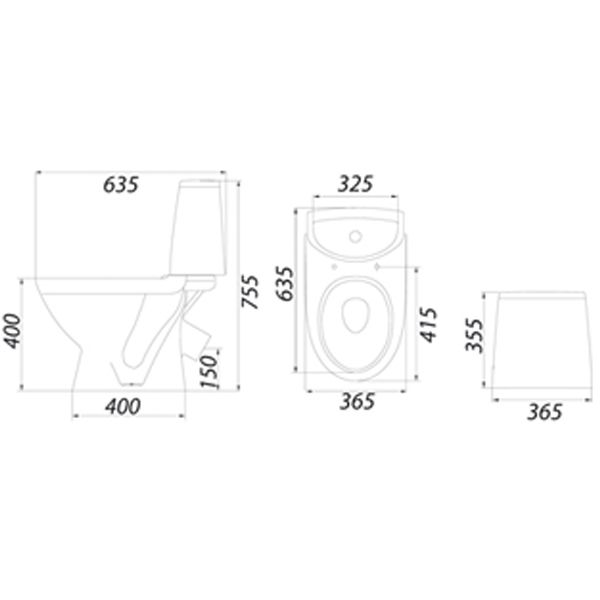 Унітаз-компакт Colombo Лотос Basic S14940500 з сидінням