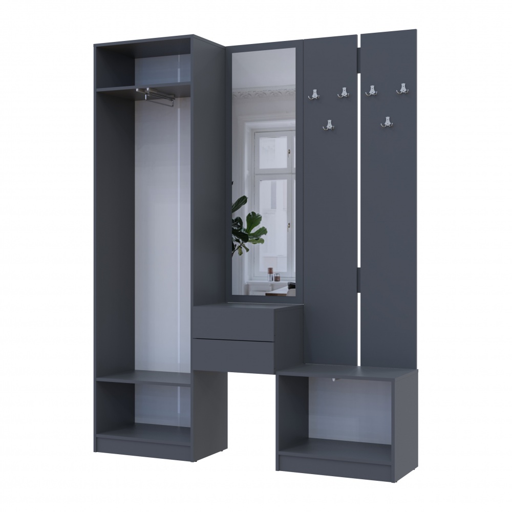 Прихожая Doros Сола 2150х1650х400 мм графит