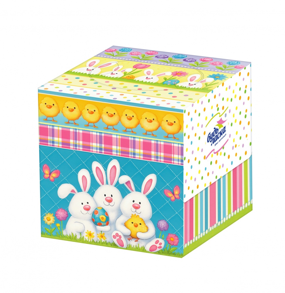 Салфетки бумажные в коробке Будь Ласка Праздничные мотивы 12 шт.