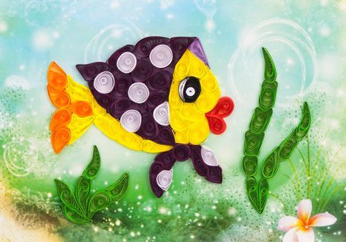 Набор для квиллинга Рыбка в платочке 8 цветов QP-6276 Бумагия 