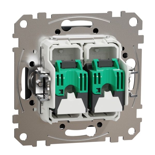 Розетка компьютерная двойная Schneider Electric Sedna Design RJ45 CAT5E UTP черный SDD114452