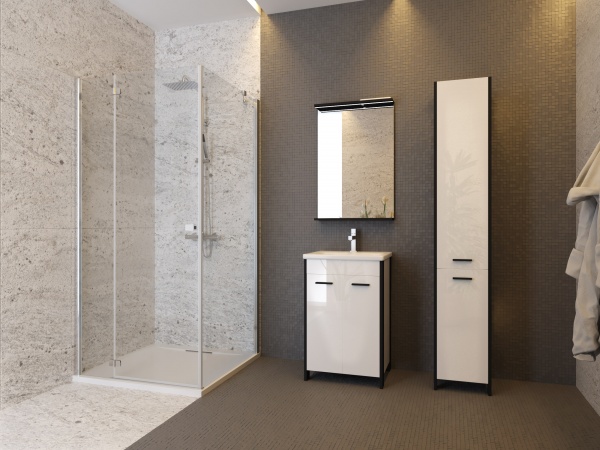 Тумба напольная ЮВЕНТА Brooklyn - 80 черный с умывальником Soft-80