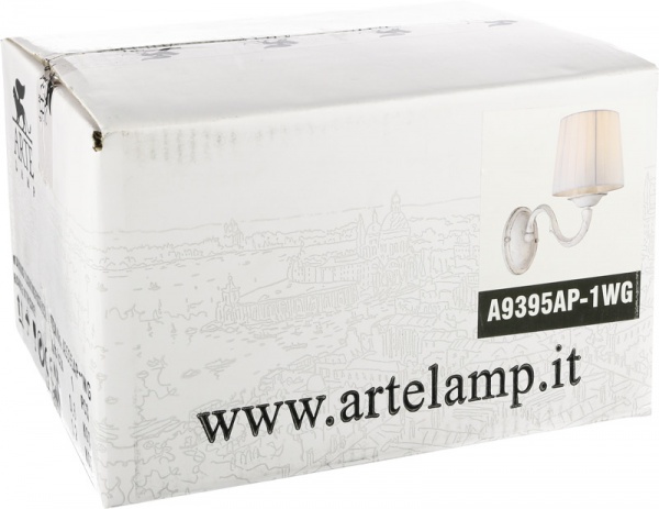 Бра Arte Lamp Alba 1x40 Вт E27 белый с золотистым A9395AP-1WG 