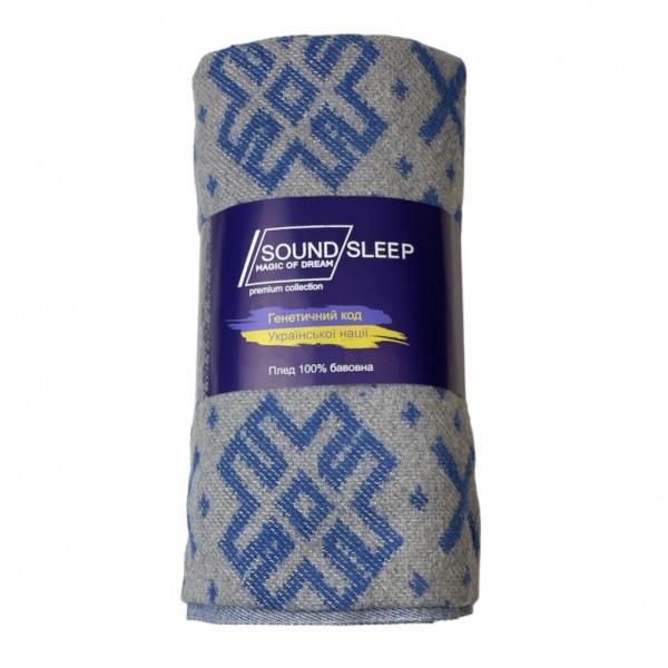 Плед Код Несокрушимой Нации 140x200 см синий с серым SoundSleep 