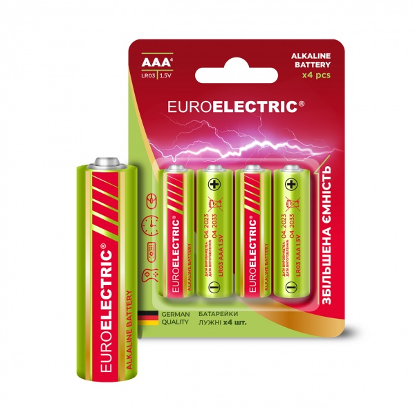 Батарейки Euroelectric AAA (мизинчиковые) 4 шт. (BL-AAA-EE(4)PE) 
