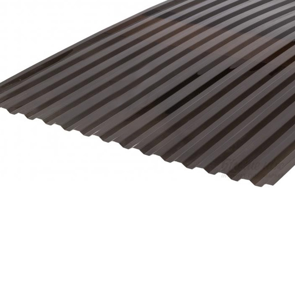 Гофрированный монолитный поликарбонат Bauglas Strong 2000x1050мм бронзовый