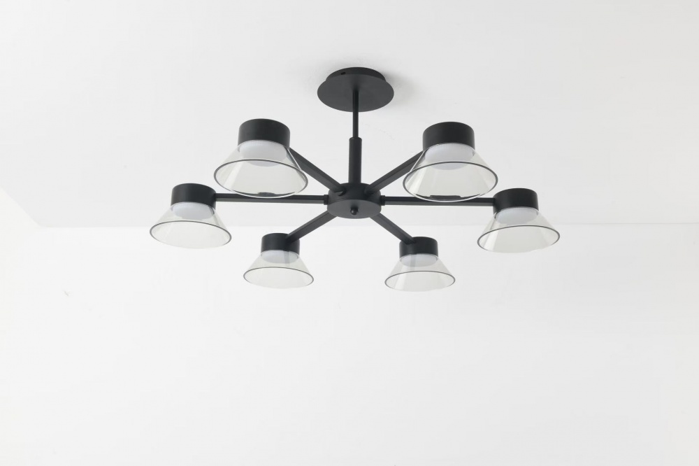 Люстра стельова Luminaria Adel 6xGX53 прозорий/чорний ADEL 6xGX53 BLACK