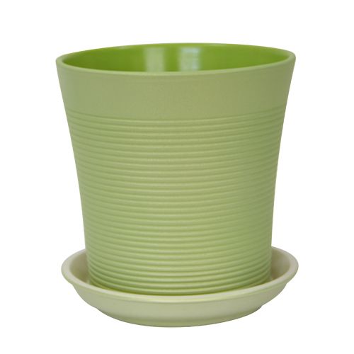 Горшок керамический Ориана-Запорожкерамика Вуаль № 3 резной перламутр круглый 1л салатовый 