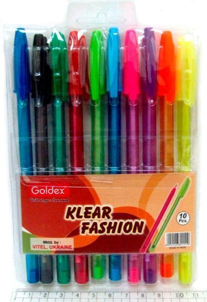 Ручка кулькова Klear Fashion1,0мм 10шт/уп 
