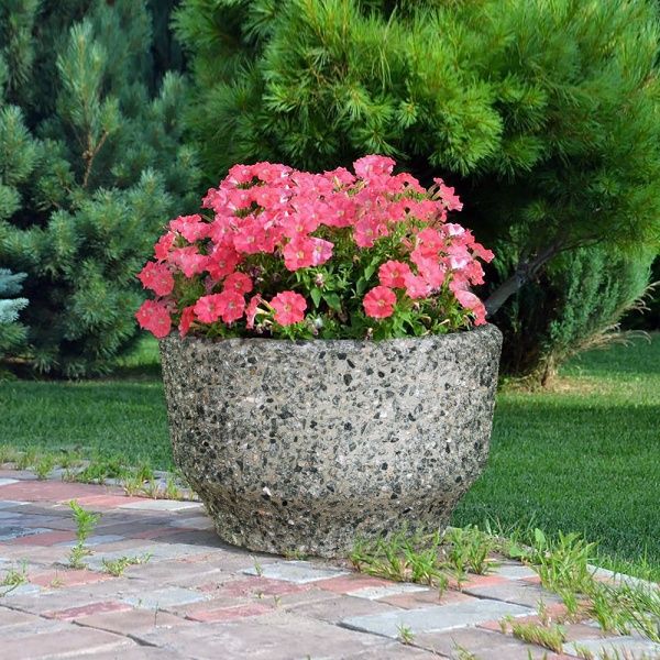 Вазон декоративний Вазон Фиеста круглий 24л сірий 