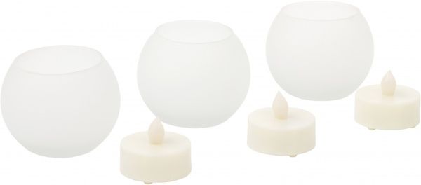 Ночник Jazzway свеча 3 штуки в упаковке 1 Вт белый матовый TG-RGB-SET3/GL 