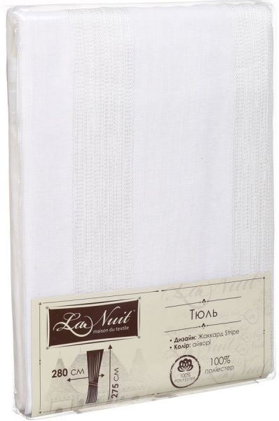 Тюль Stripe айвори 280х275 см La Nuit