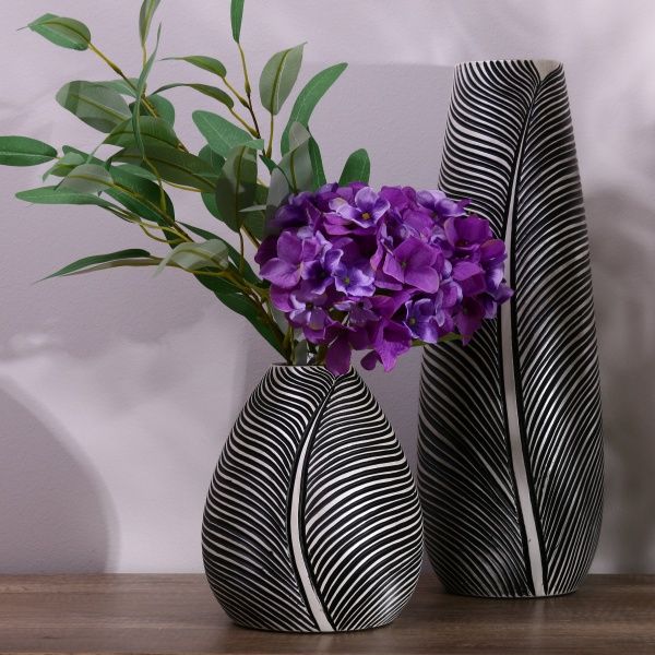 Ваза полирезиновая серая Дарк 16х16х46 см