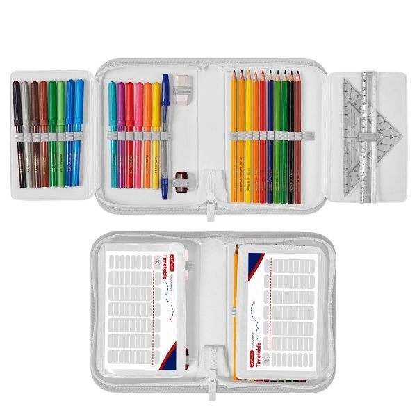 Пенал 31 предмет Black Cat 50032945 Herlitz чорний із рожевим