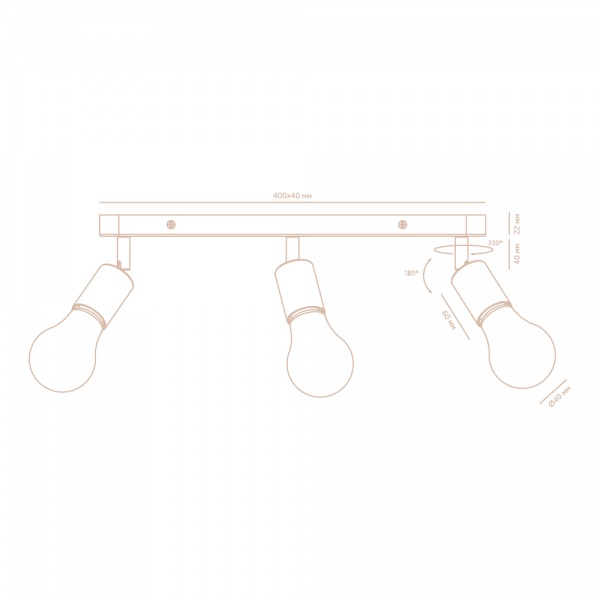 Спот Vio Concept VC101-3 3x35 Вт E27 черный 