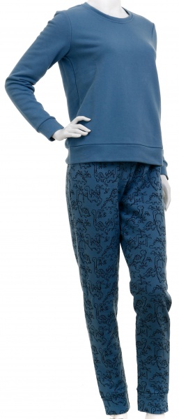 Костюм домашній жіночий Flis clothes Динозаври р. M блакитний