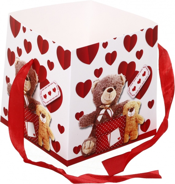 Коробка самосборная сердца EBXS9850 15х15 см