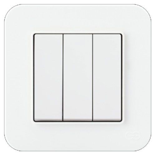 Вимикач реверсивний Gunsan триклавішний без підсвітки 10 А 250В білий 01 37 93 00 100 135