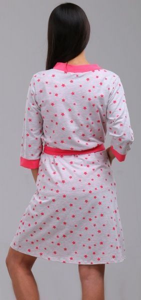 Халат Roksana Зірка 376/16000 р. XL сірий із рожевим 